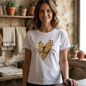 Camiseta Básica en Rib Premium - Colección Graphic Leopardo